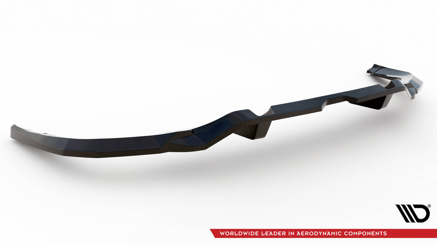 Maxton Mittlerer Diffusor Heck Ansatz DTM Look für Audi SQ5 Sportback Mk2 Facelift schwarz Hochglanz
