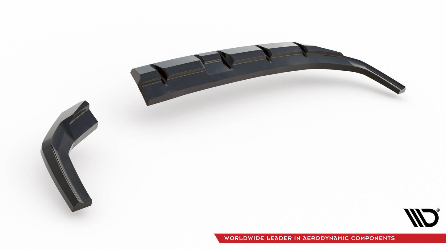 Maxton Mittlerer Diffusor Heck Ansatz DTM Look für Hyundai Kona N-Line Mk2 schwarz Hochglanz