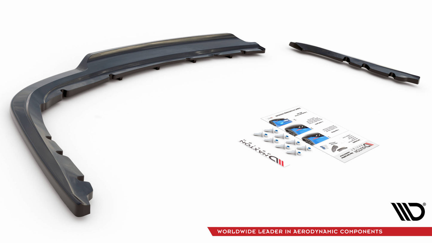 Maxton Mittlerer Diffusor Heck Ansatz DTM Look für BMW 3er Limousine E90 schwarz Hochglanz