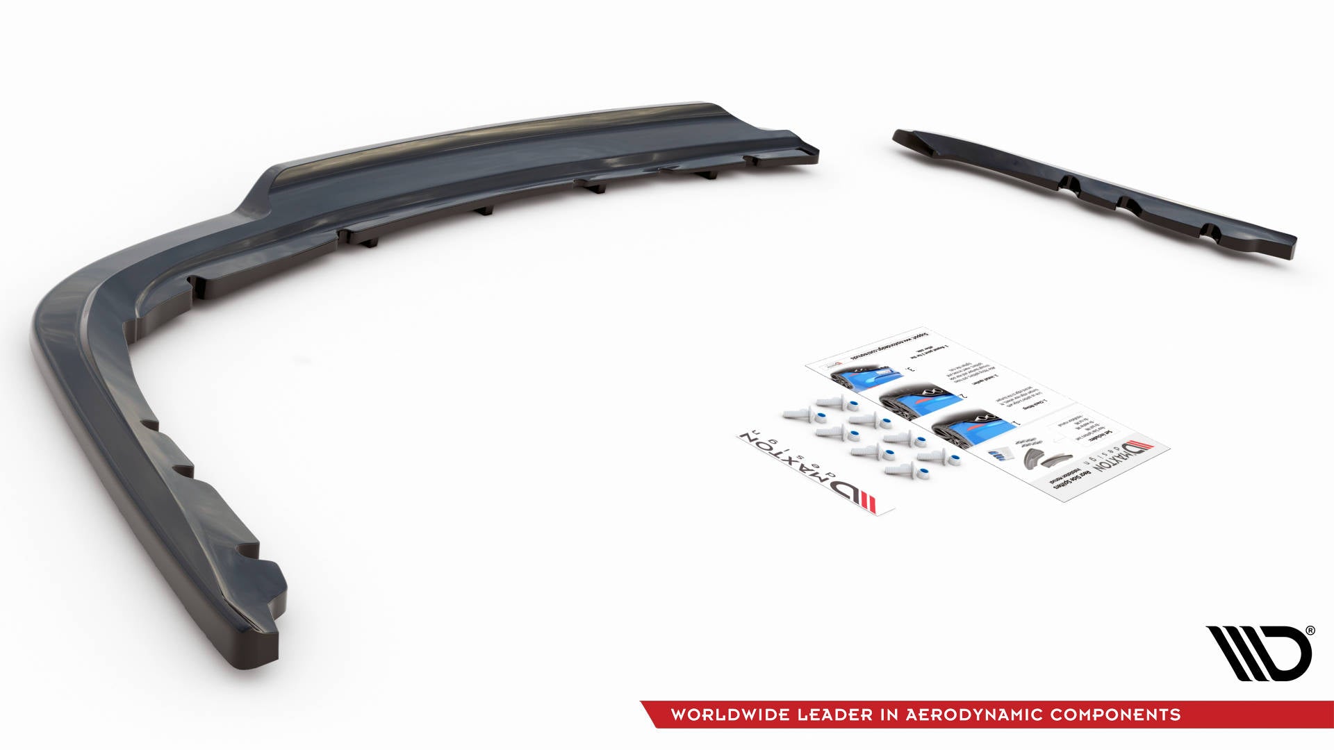 Maxton Mittlerer Diffusor Heck Ansatz DTM Look für BMW 3er Limousine E90 schwarz Hochglanz