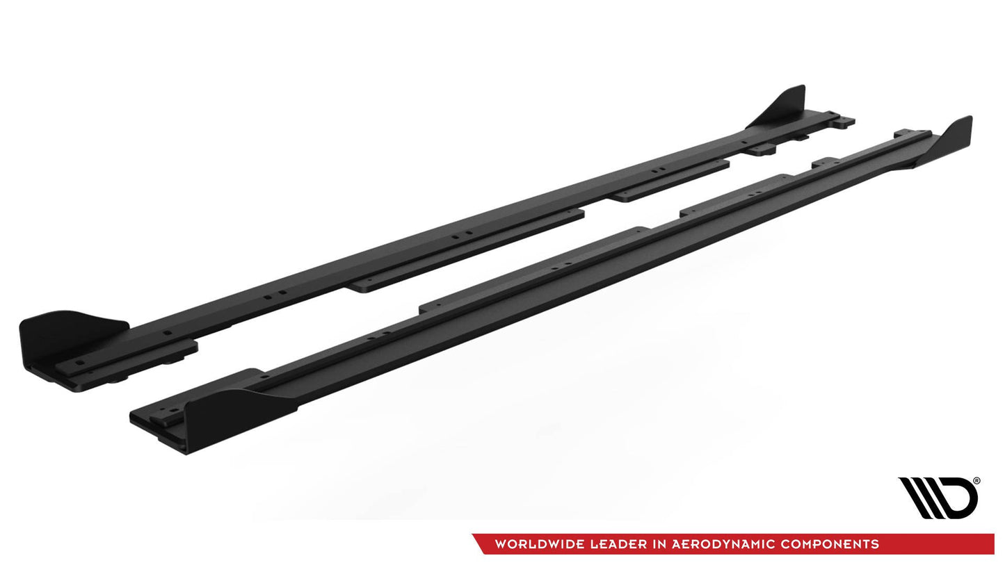 Maxton Robuste Racing Seitenschweller Ansatz für für + Front Stoßstangen Racing Flaps passend für Ford Fiesta Mk8 ST / ST-...