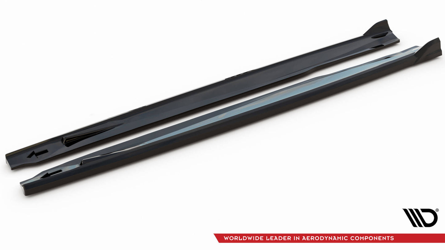 Maxton Seitenschweller Ansatz für BMW X6 M F96 / X6 M-Paket G06 schwarz Hochglanz