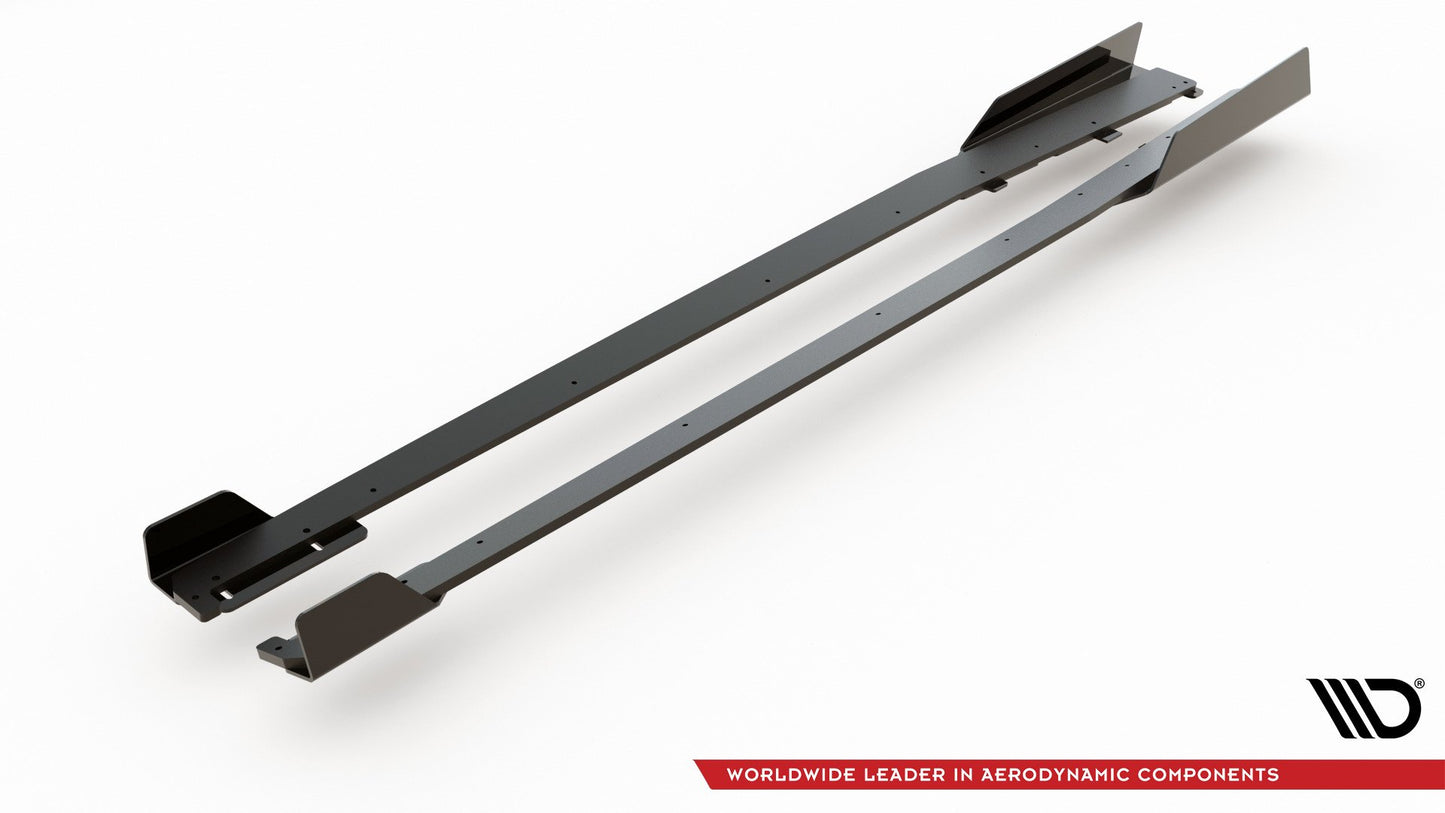 Maxton Robuste Racing Seitenschweller Ansatz für für + Flaps Audi RS3 8V Sportback schwarz Hochglanz