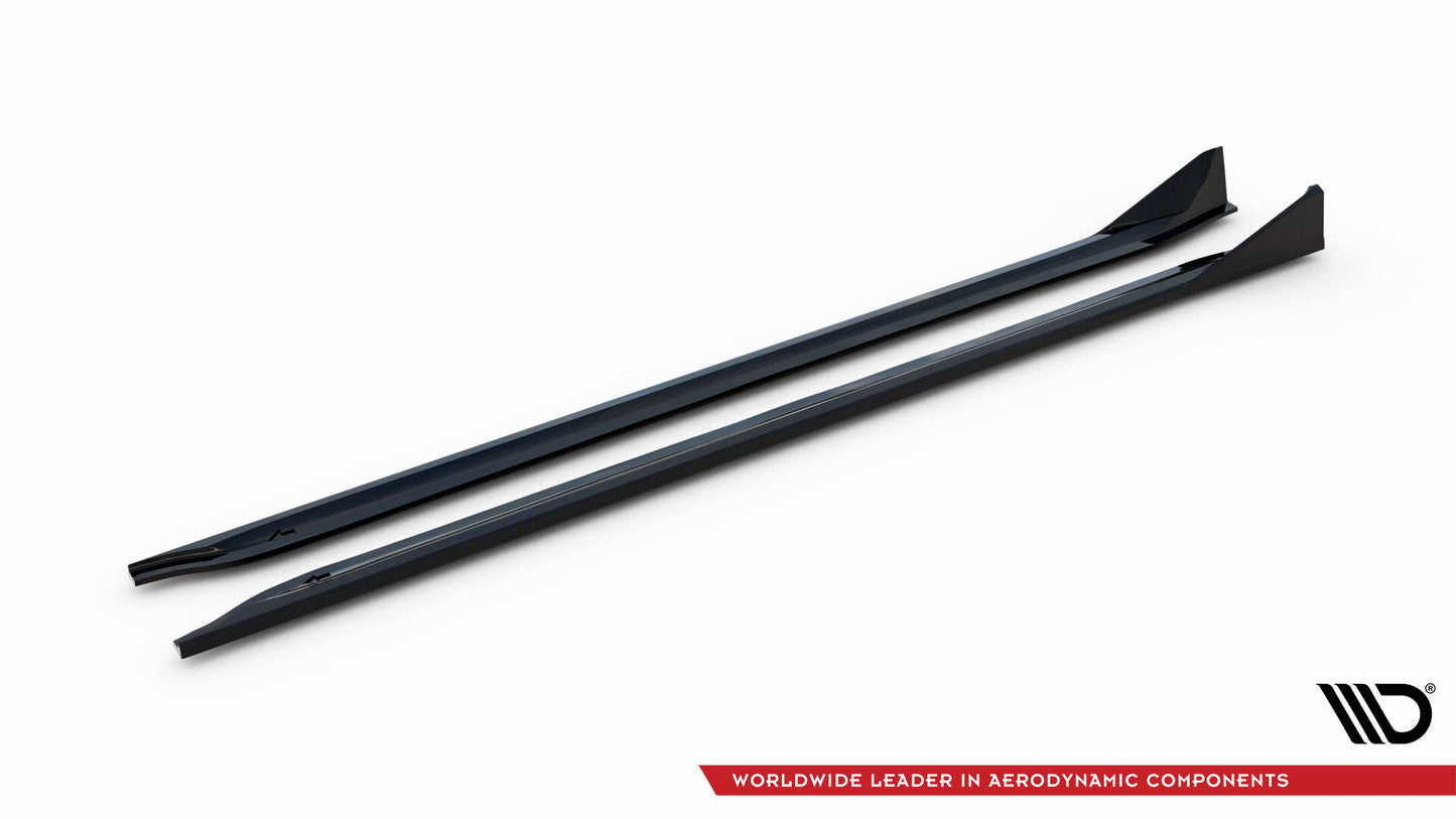 Maxton Seitenschweller Ansatz für V.3 für CSL Look BMW M3 G80 schwarz Hochglanz