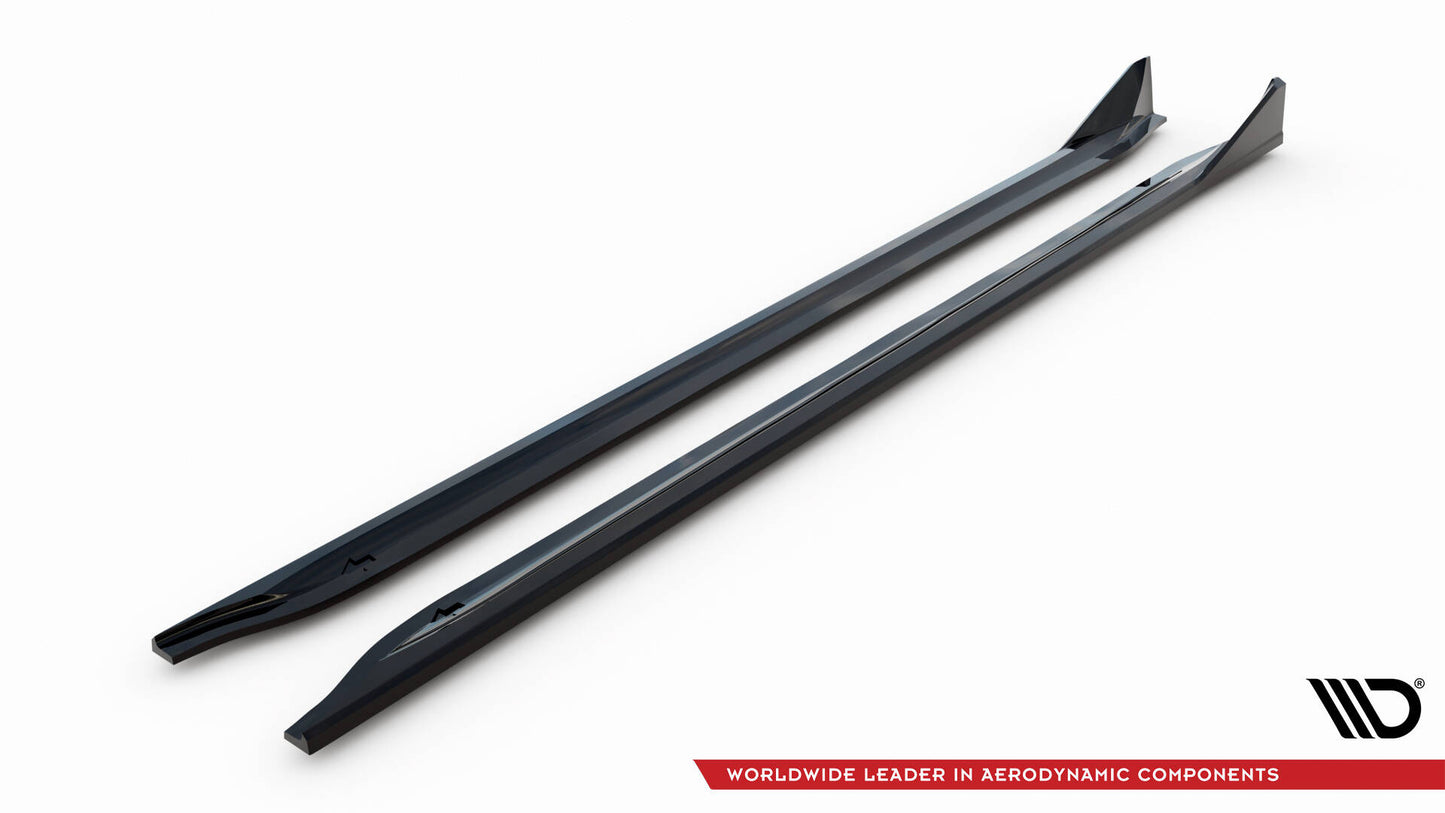 Maxton Seitenschweller Ansatz für V.3 für CSL Look BMW M3 G80 schwarz Hochglanz
