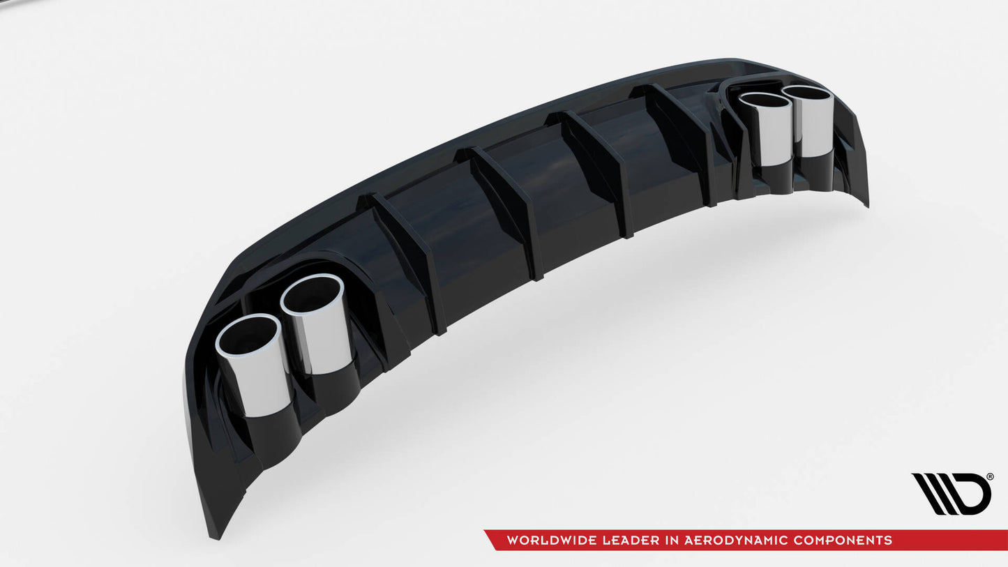 Maxton Diffusor Heck Ansatz für + Endschalldampfer Sportauspuff Attrappe Audi A3 S-Line Limousine 8Y