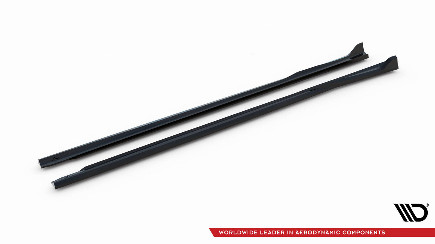 Maxton Seitenschweller Ansatz für BMW 3er Limousine / Touring G20 / G21 Facelift schwarz Hochglanz