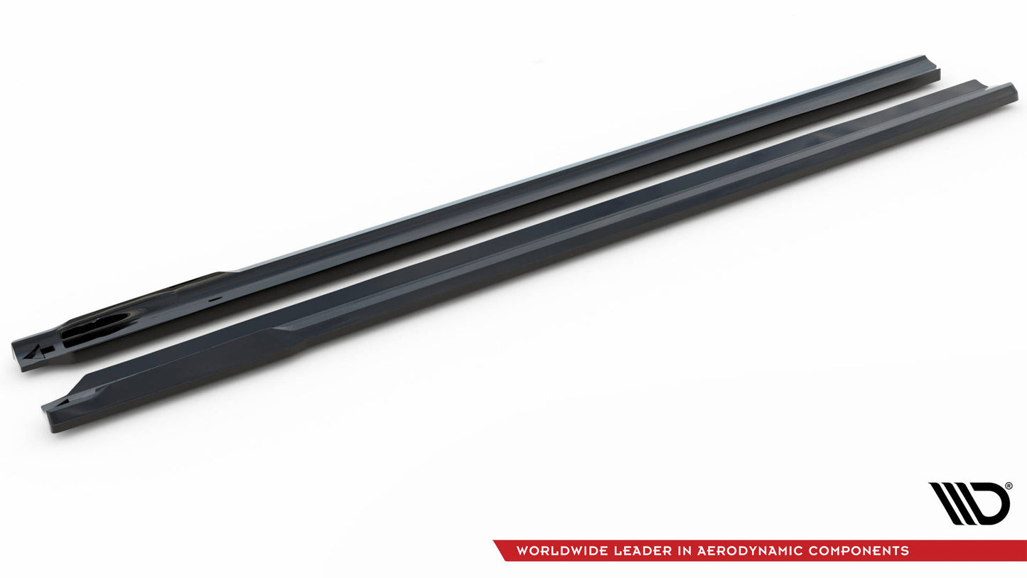 Maxton Seitenschweller Ansatz für BMW 740d xDrive M Paket G70 schwarz Hochglanz