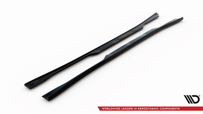 Maxton Seitenschweller Ansatz für V.2 für Infiniti Q50 S Mk1 schwarz Hochglanz
