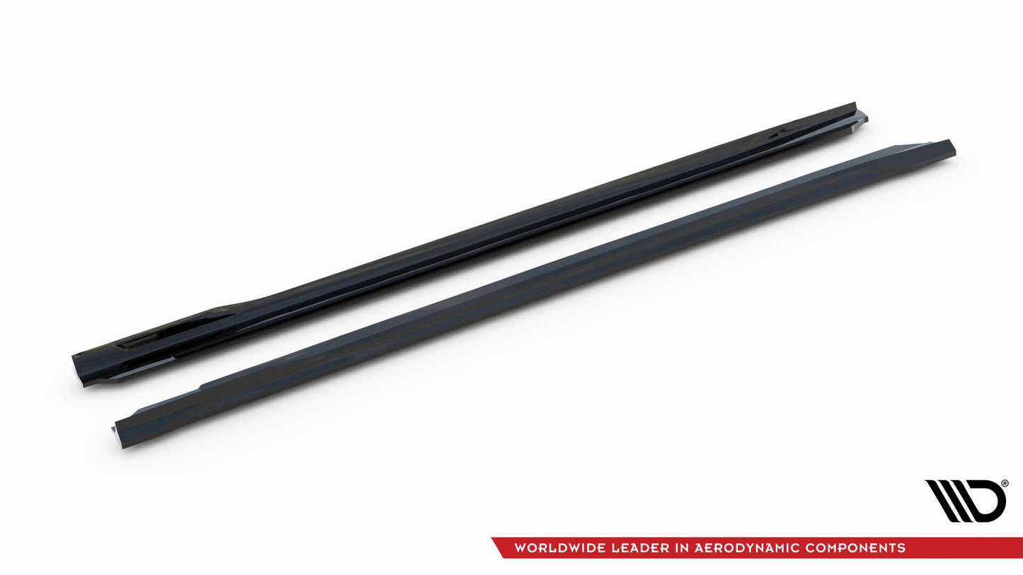 Maxton Seitenschweller Ansatz für V.2 für BMW 5er M-Paket G60 schwarz Hochglanz