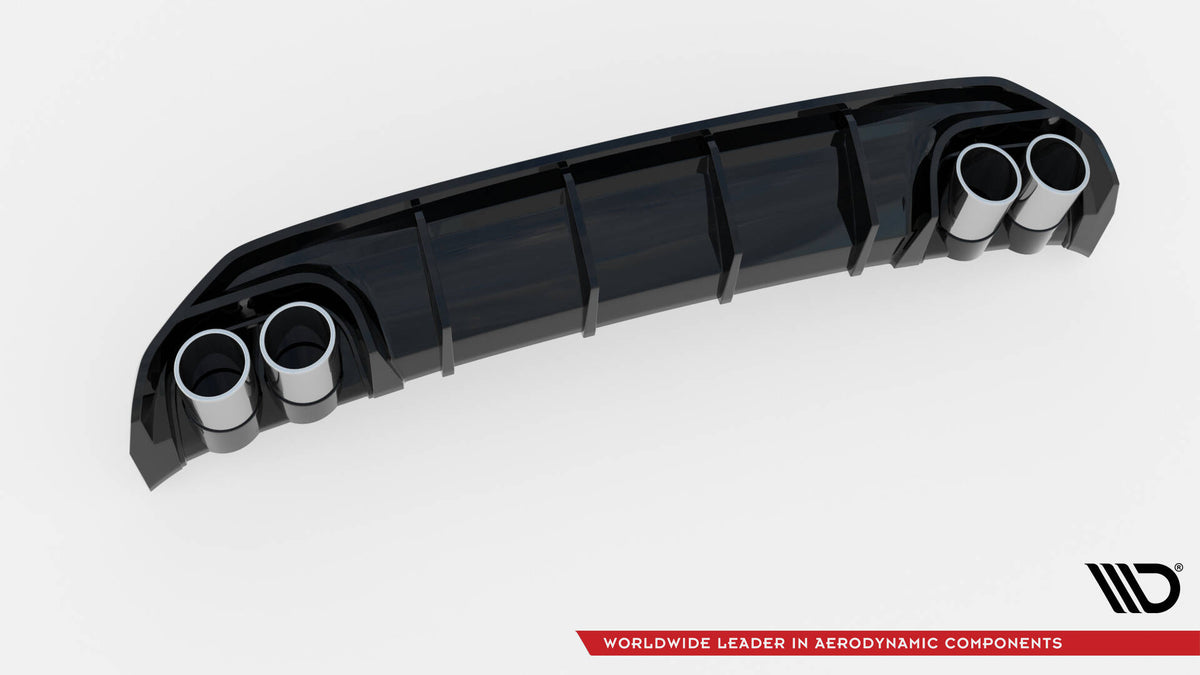 Maxton Diffusor Heck Ansatz für + Endschalldampfer Sportauspuff Attrappe Audi A3 S-Line Limousine 8Y