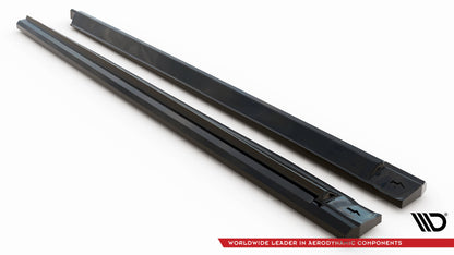 Maxton Seitenschweller Ansatz für Audi Q7 Mk2 schwarz Hochglanz