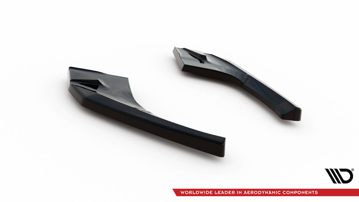 Maxton Heck Ansatz Flaps Diffusor V.2 für Audi S3 / A3 S-Line Sportback 8V Facelift schwarz Hochglanz