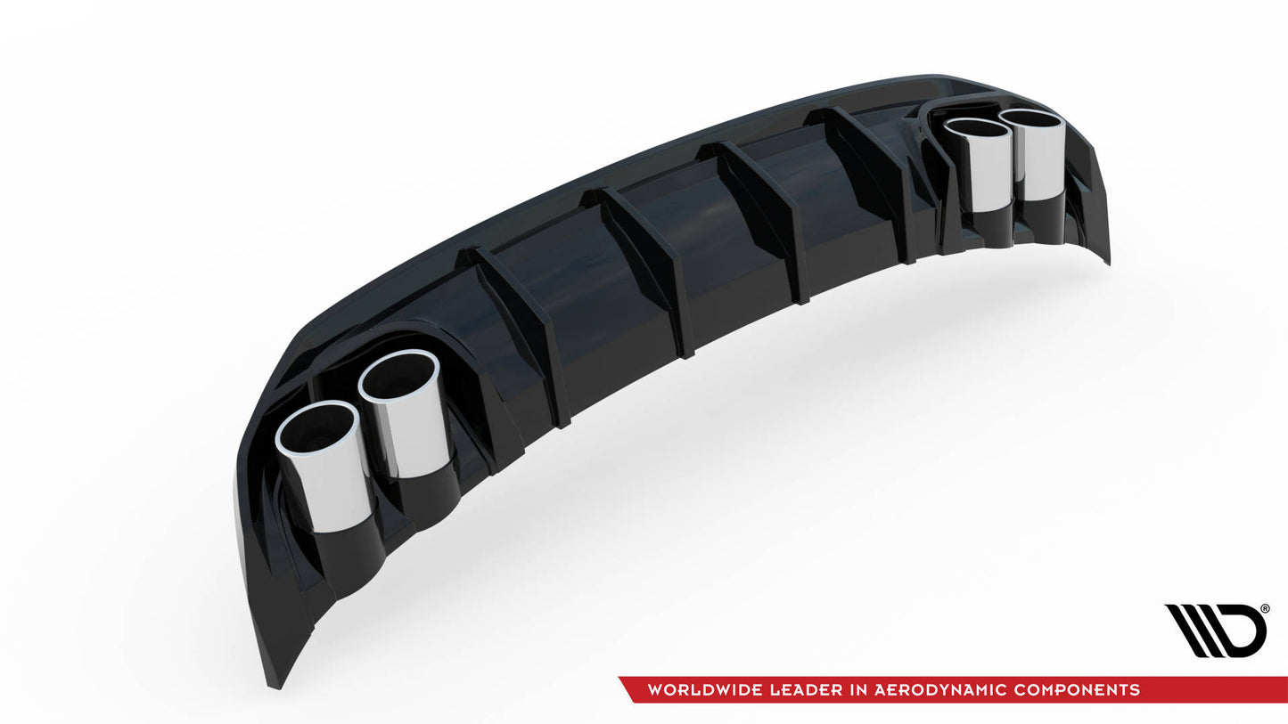 Maxton Diffusor Heck Ansatz für + Endschalldampfer Sportauspuff Attrappe Audi A3 S-Line Sportback 8Y