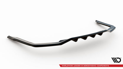 Maxton Hinten Splitter (mit einem vertikalem balken) V.2 BMW 7 G11 M-Paket Facelift schwarz Hochglanz