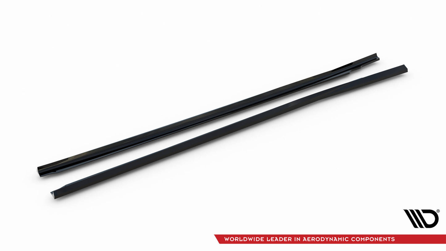 Maxton Seitenschweller Ansatz für BMW 1er F40 schwarz Hochglanz