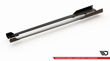 Maxton Robuste Racing Seitenschweller Ansatz für für + Flaps Audi RS3 8V Sportback schwarz Hochglanz