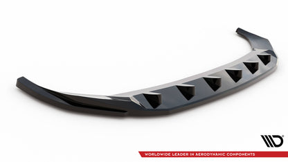 Maxton Front Ansatz V.2 für Audi SQ5 / Q5 S-Line SUV / Sportback Mk2 Facelift schwarz Hochglanz