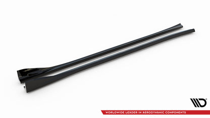 Maxton Seitenschweller Ansatz für BMW X3 M F97 Facelift schwarz Hochglanz