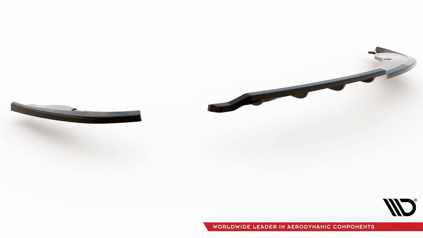 Maxton Mittlerer Diffusor Heck Ansatz DTM Look für BMW 1er E81 Facelift schwarz Hochglanz