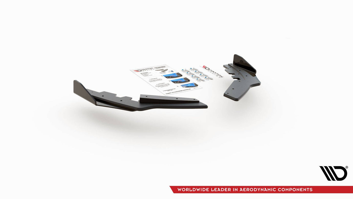 Maxton Robuste Racing Heck Ansatz Flaps Diffusor +Flaps für BMW M135i F20 schwarz Hochglanz