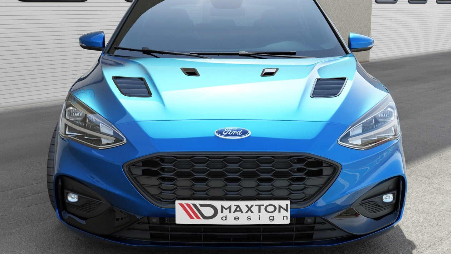 Maxton Motorhauben Luftschlitze Ford Focus ST-Line / ST Mk4 schwarz Hochglanz