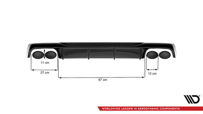 Maxton Diffusor Heck Ansatz für Audi S6 / A6 S-Line C8 schwarz Hochglanz