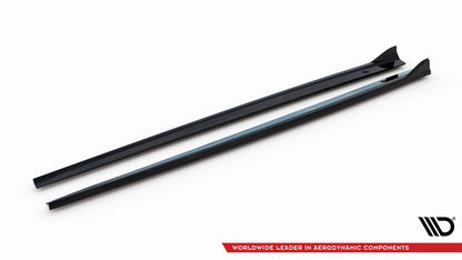 Maxton Seitenschweller Ansatz für V.3 für Audi RS3 Limousine 8V Facelift schwarz Hochglanz