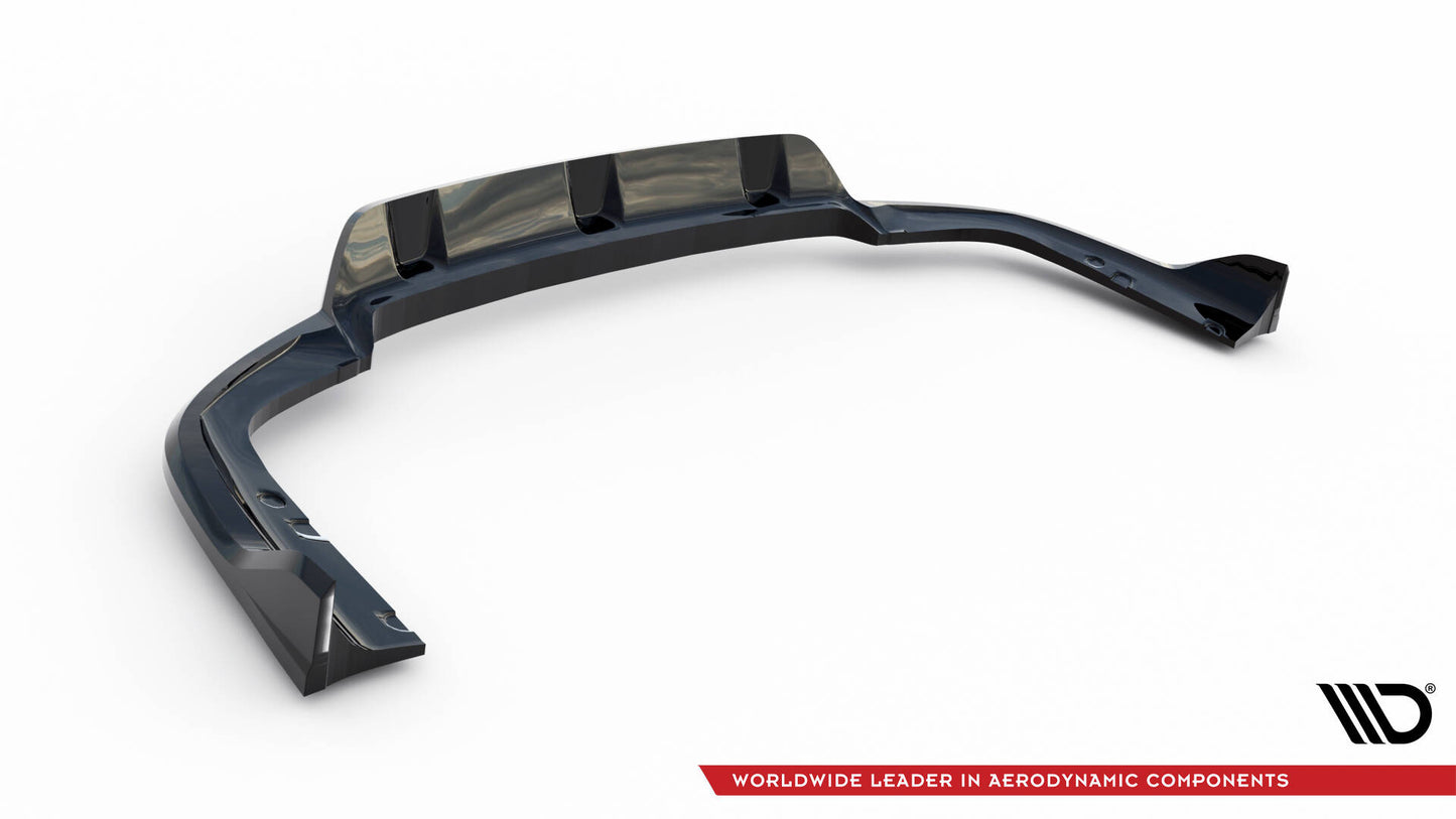 Maxton Mittlerer Diffusor Heck Ansatz DTM Look für V.2 BMW X6 M-Paket G06 Facelift schwarz Hochglanz