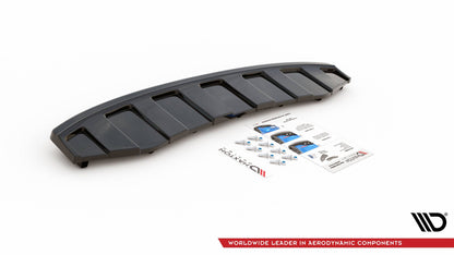 Maxton Mittlerer Diffusor Heck Ansatz für AUDI A6 C7 S-LINE AVANT AUSPUFF 2X1 im DTM LOOK Carbon Look
