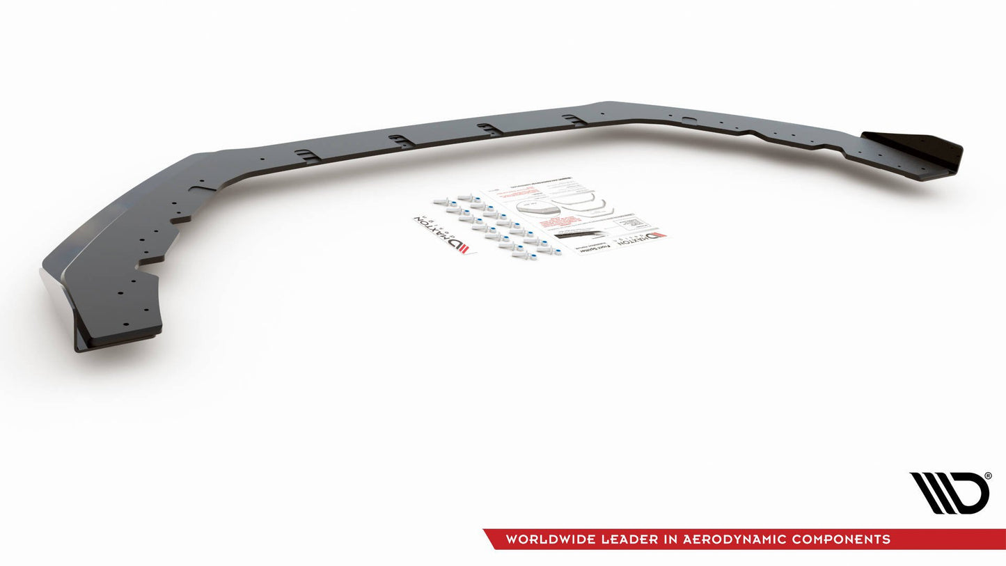 Maxton Robuste Racing Front Ansatz für passend +Flaps für Ford Focus RS Mk3 schwarz Hochglanz