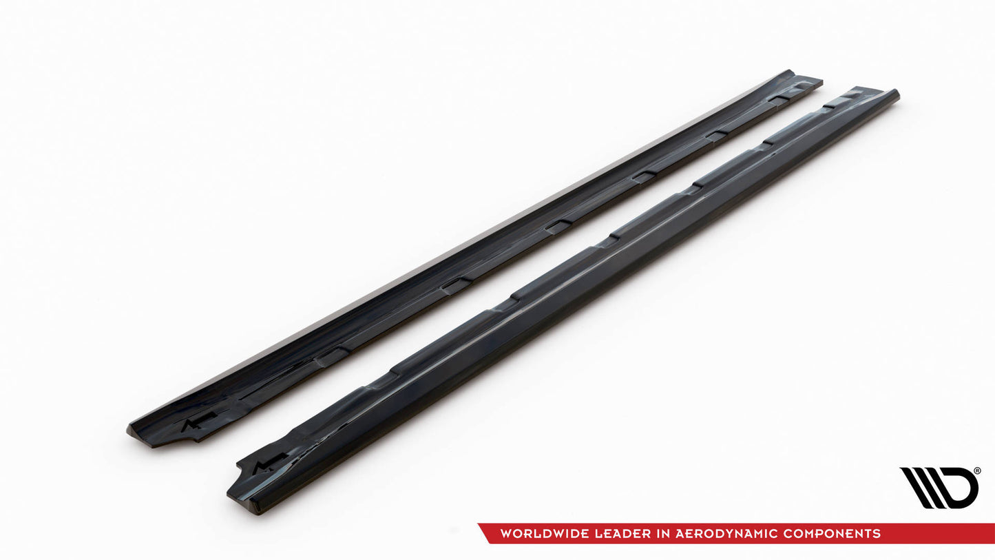 Maxton Seitenschweller Ansatz für Hyundai I20 Mk2 Facelift schwarz Hochglanz