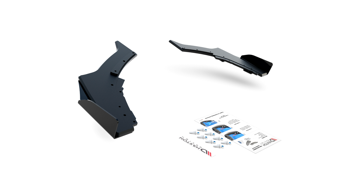 Maxton Robuste Racing Heck Ansatz Flaps Diffusor V.3 +Flaps für BMW 1er M140i  schwarz Hochglanz
