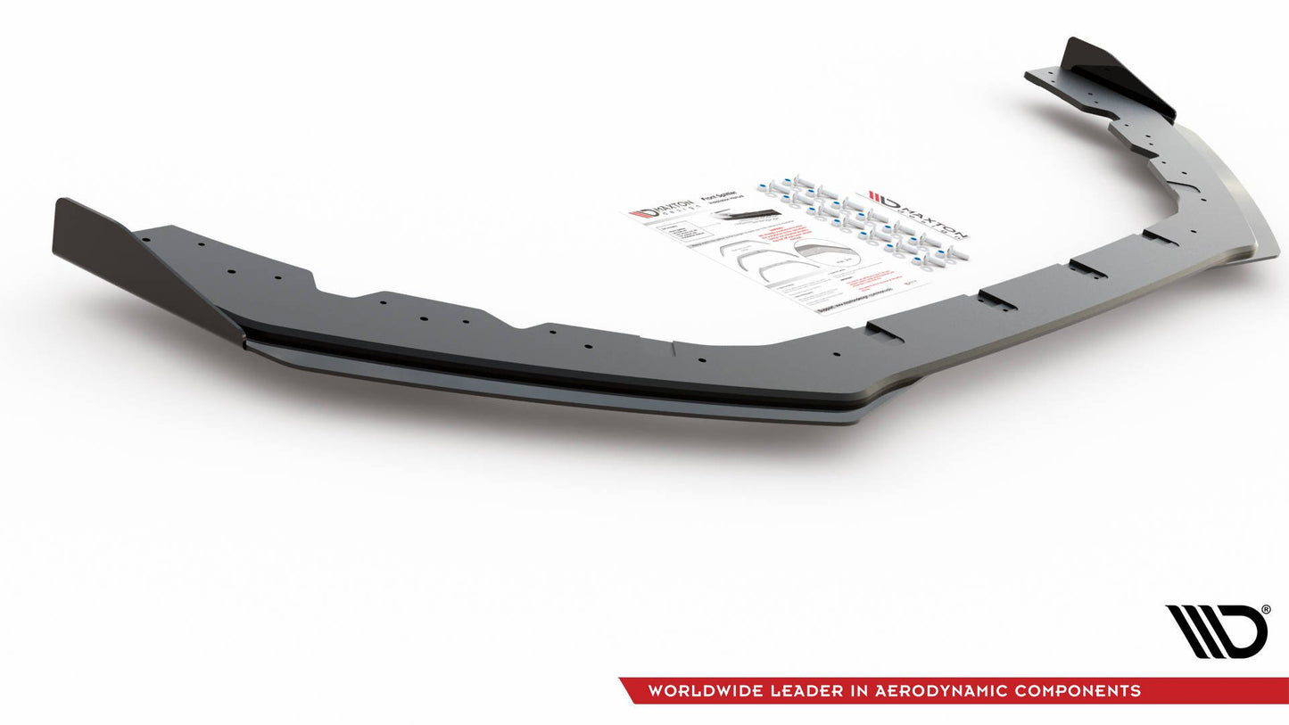 Maxton Robuste Racing Front Ansatz für passend +Flaps für Ford Focus RS Mk3 schwarz Hochglanz