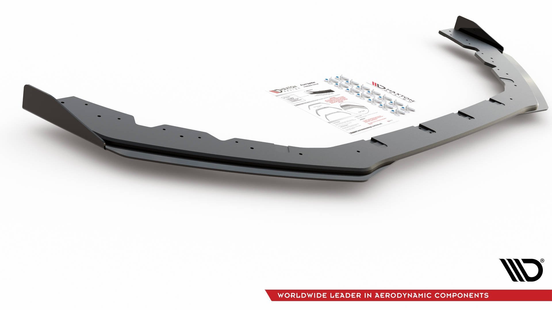 Maxton Robuste Racing Front Ansatz für passend +Flaps für Ford Focus RS Mk3 schwarz Hochglanz