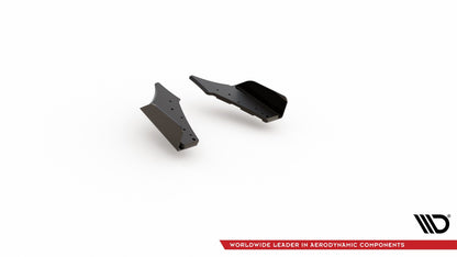 Maxton Robuste Racing Heck Ansatz Flaps Diffusor +Flaps für Ford Focus ST Mk4 schwarz Hochglanz