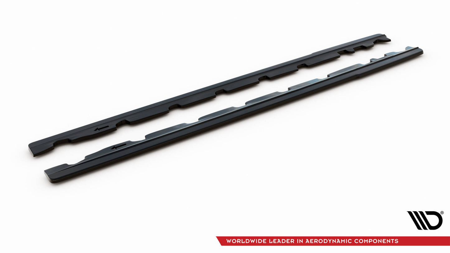 Maxton Seitenschweller Ansatz für Ford Mustang Mk5 Facelift schwarz Hochglanz
