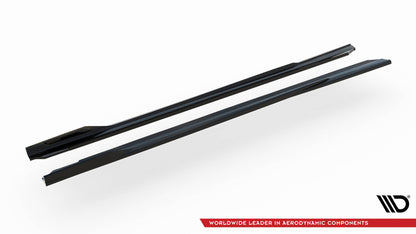 Maxton Seitenschweller Ansatz für V.1 für BMW 5er M-Paket G60 schwarz Hochglanz