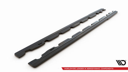 Maxton Seitenschweller Ansatz für Ford Mustang Mk5 Facelift schwarz Hochglanz
