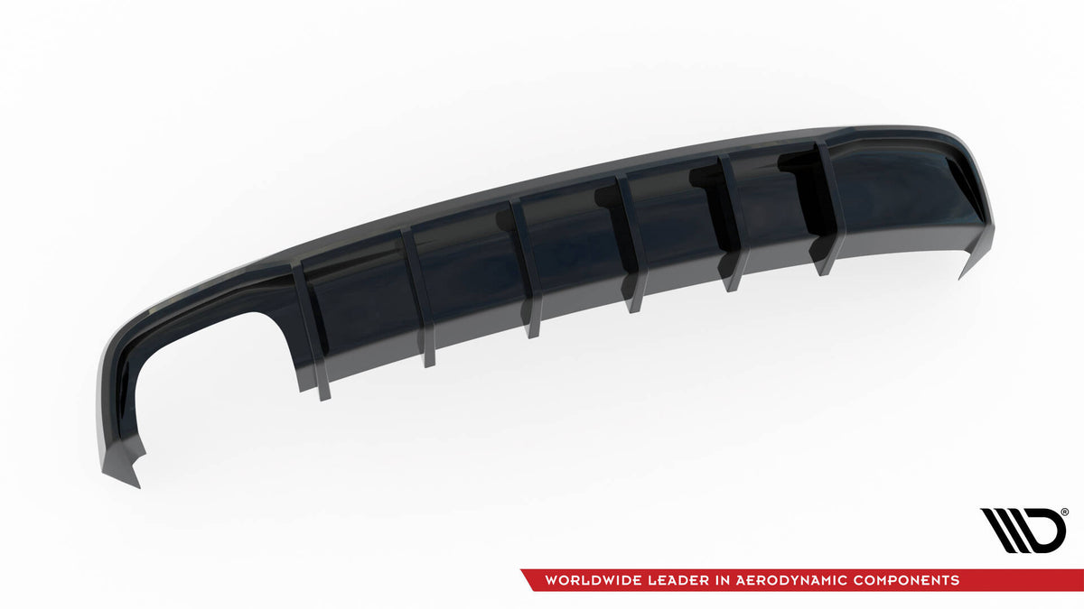 Maxton Diffusor Heck Ansatz für Audi A5 S-Line Coupe / Sportback 8T Facelift (Einseitige Doppelauspuffversion)