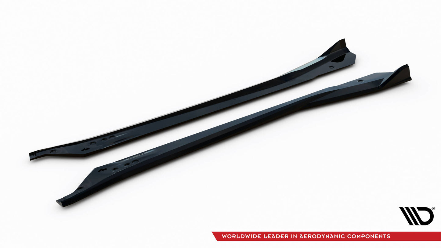 Maxton Seitenschweller Ansatz für V.2 für Chevrolet Corvette C7 schwarz Hochglanz