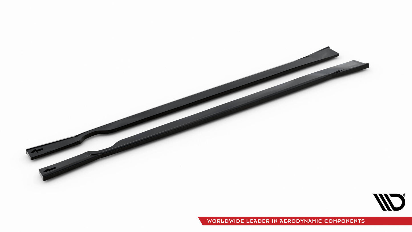 Maxton Seitenschweller Ansatz für Fiat 500X Sport Mk1 Facelift schwarz Hochglanz