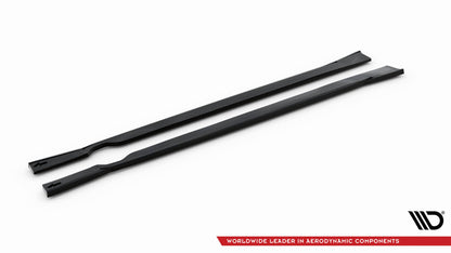 Maxton Seitenschweller Ansatz für Fiat 500X Sport Mk1 Facelift schwarz Hochglanz