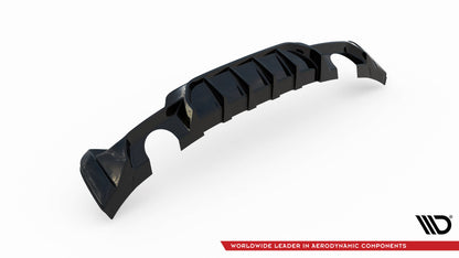 Maxton Diffusor Heck Ansatz für BMW 4er Coupe / Gran Coupe / Cabrio M-Paket F32 / F36 / F33 (Version mit Einzelauspuff auf...