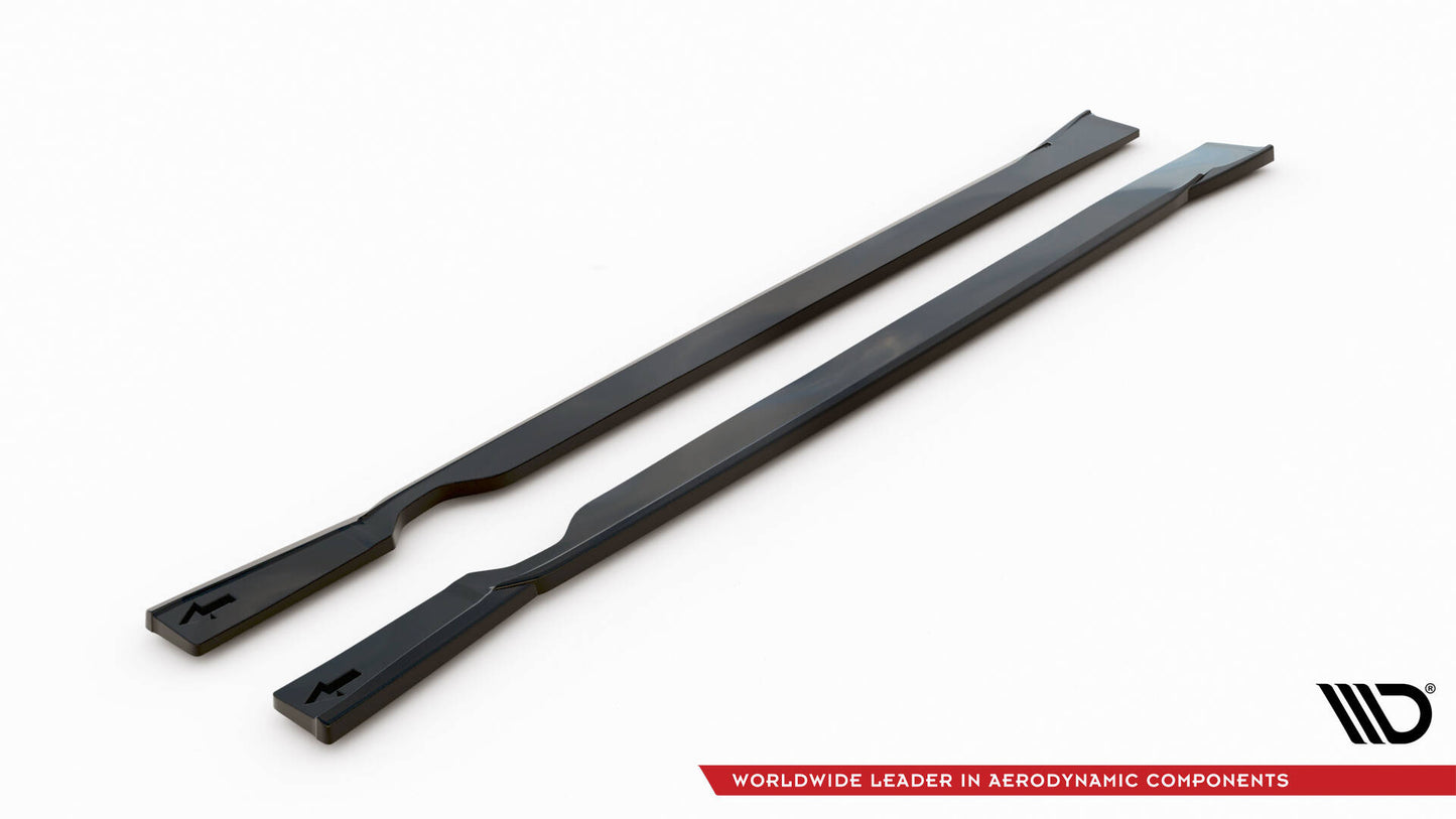 Maxton Seitenschweller Ansatz für Fiat 500X Sport Mk1 Facelift schwarz Hochglanz