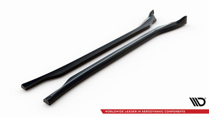 Maxton Seitenschweller Ansatz für Porsche Cayenne Mk2 Facelift schwarz Hochglanz