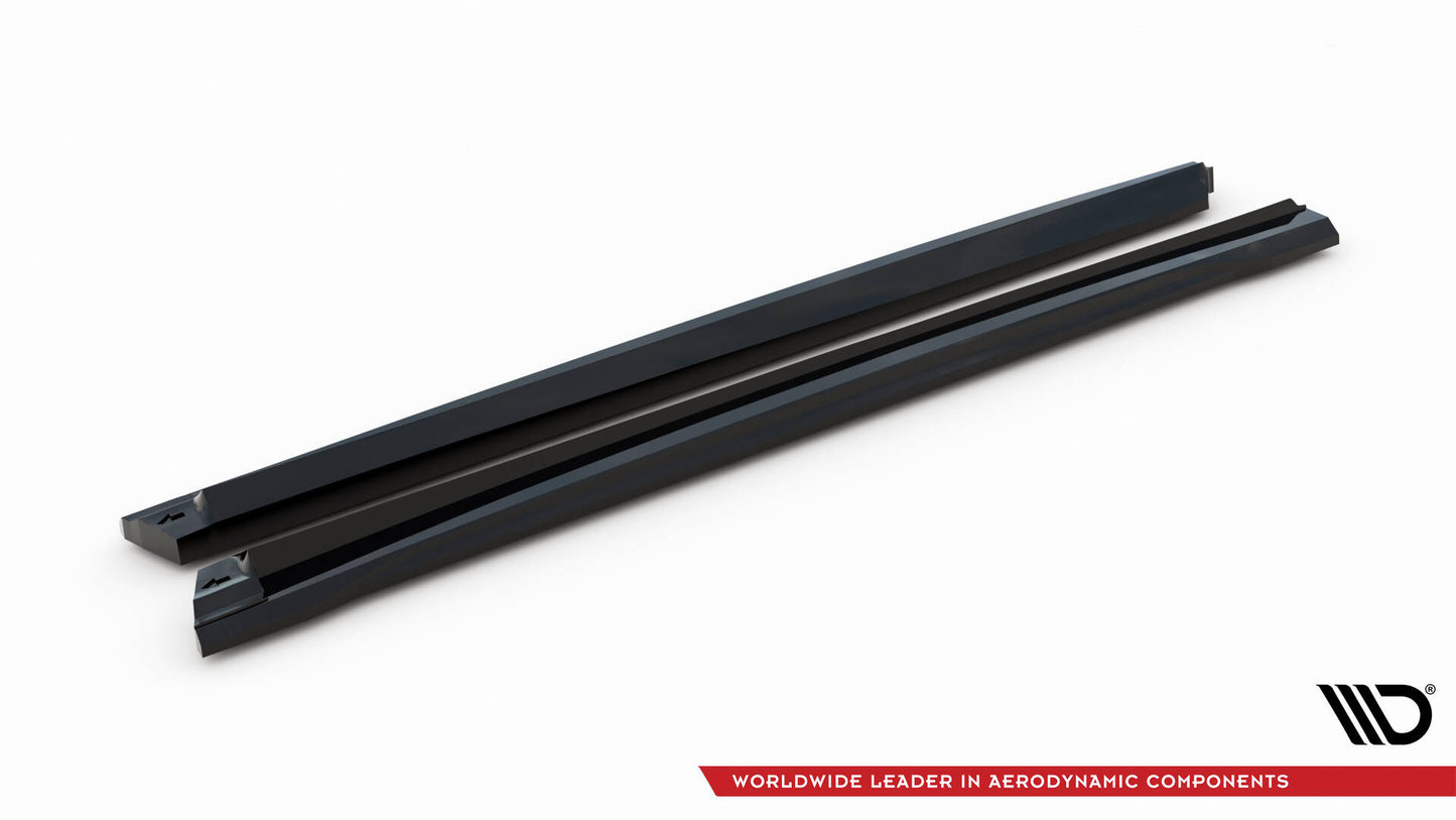 Maxton Seitenschweller Ansatz für V.2 für Audi SQ8 / Q8 S-Line Mk1 schwarz Hochglanz