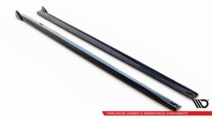 Maxton Seitenschweller Ansatz für V.2 für BMW 4er Coupe / Gran Coupe / Cabrio M-Paket F32 / F36 / F33 schwarz Hochglanz