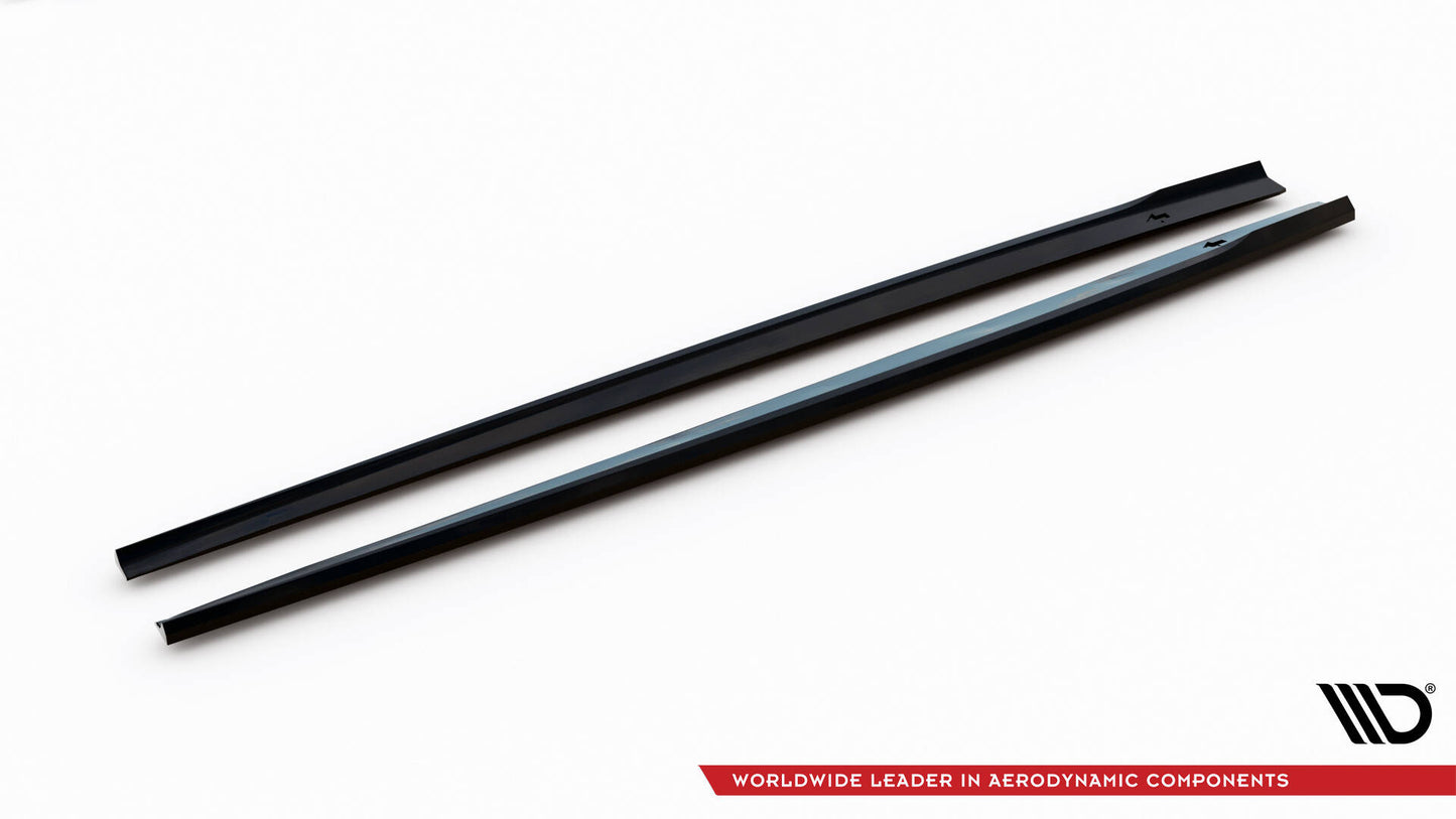 Maxton Seitenschweller Ansatz für V.2 für Audi RS3 Limousine 8V Facelift schwarz Hochglanz