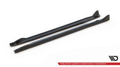 Maxton Seitenschweller Ansatz für V.2 für BMW X5 M-Paket G05 Facelift schwarz Hochglanz